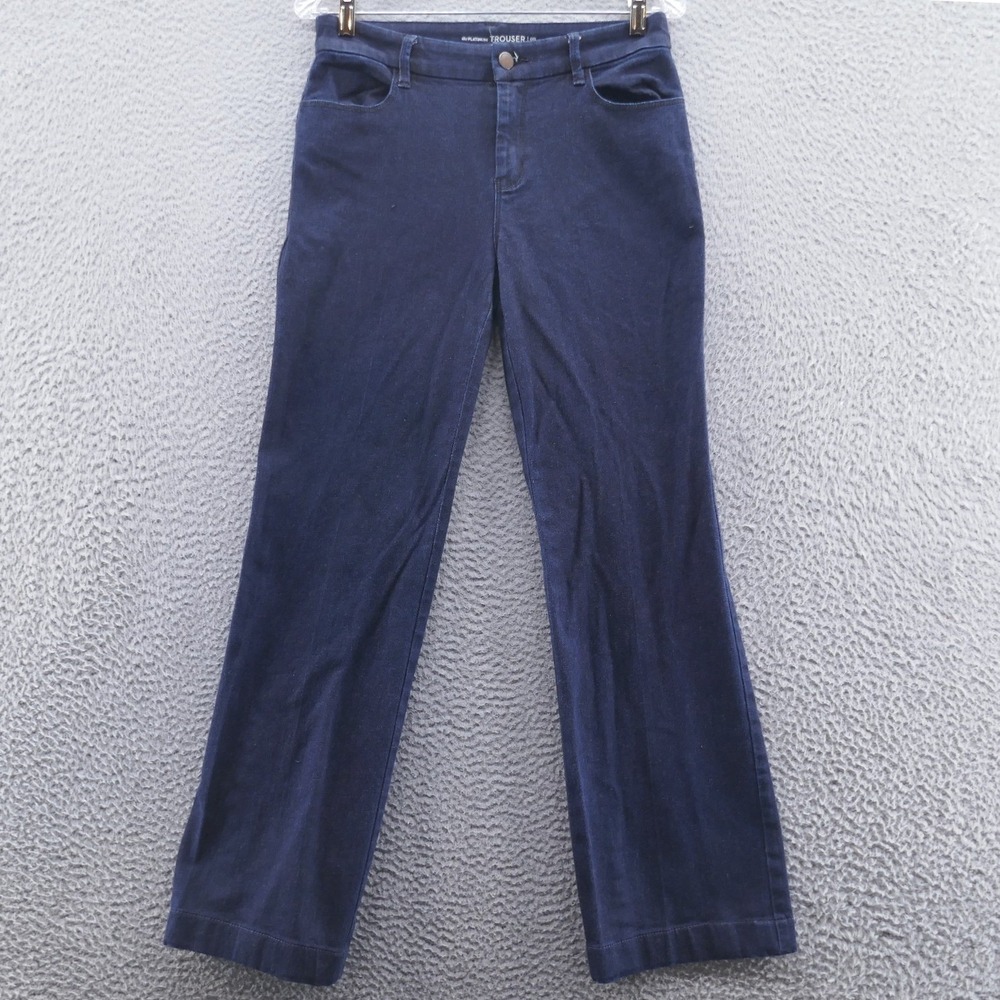 Chicos The Platinum Trouser Jeans Womens 00 Regular Dark Wash Wide Leg